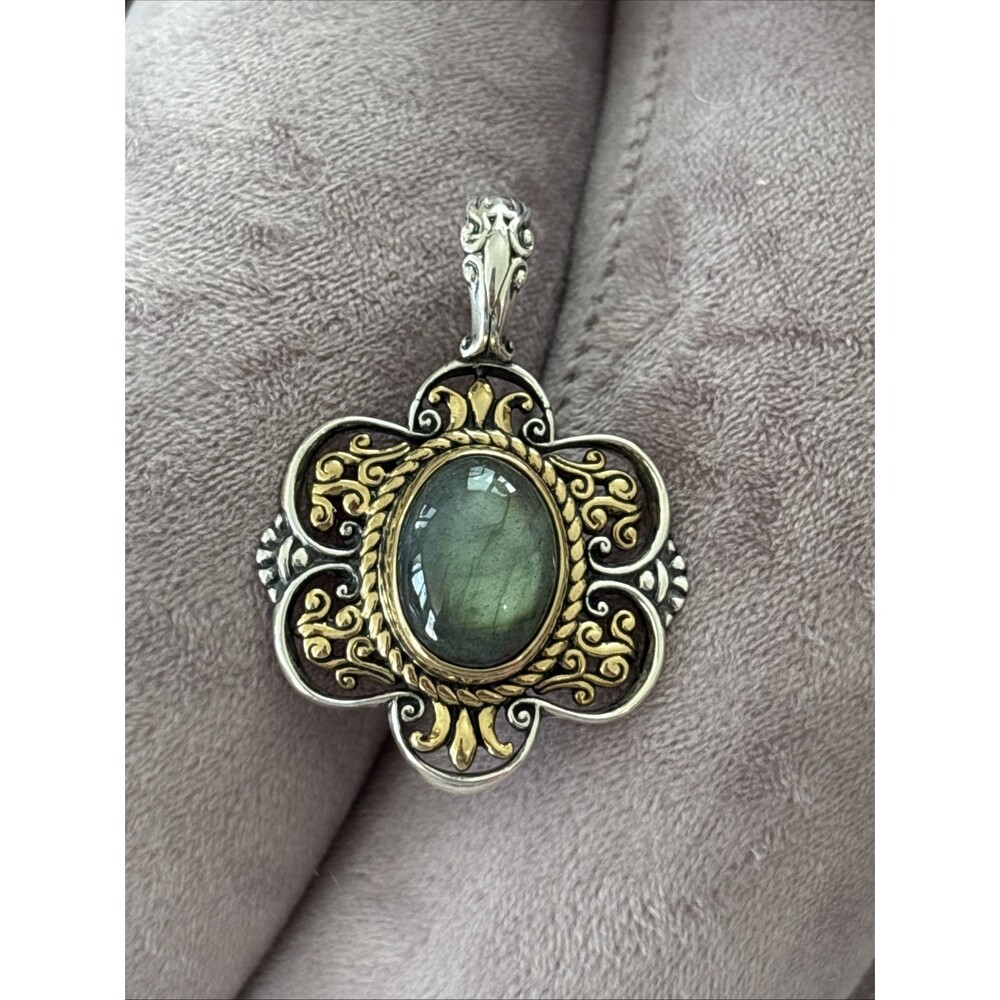Carolyn Pollack Relios Sterling Silver Brass Southwest Labradorite Enhancer